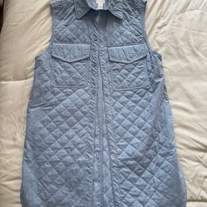 H&M Quilted Vest in Light Blue